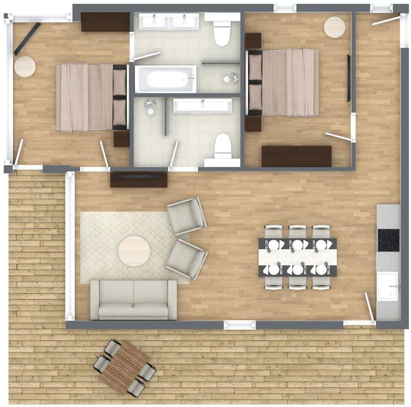 Floor plan open space apartment