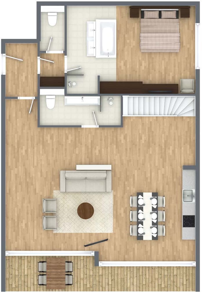 Floor plan penthouse ground floor