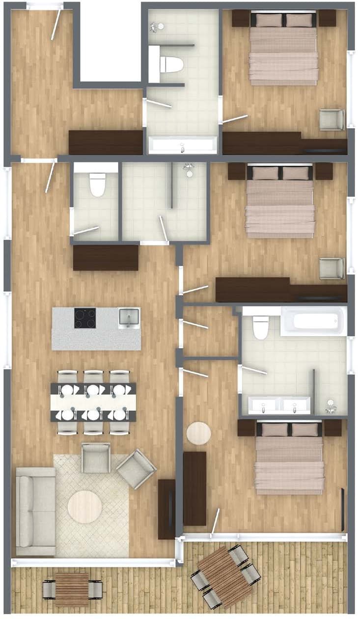 Floor plan divisible apartment